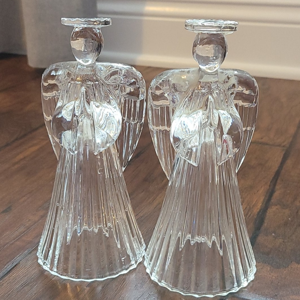 Vintage Angel Crystal candle holder